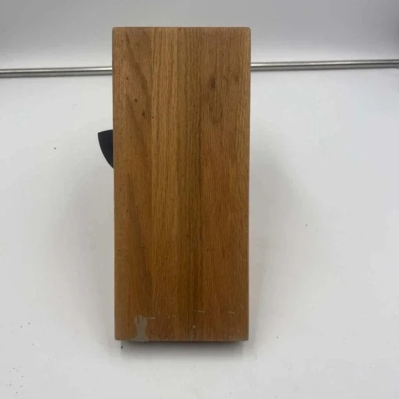 Cutco Oak Wood Knife Block 6 Slot Storage with‎ Built-in Sharpener Made in USA - Picture 4 of 8
